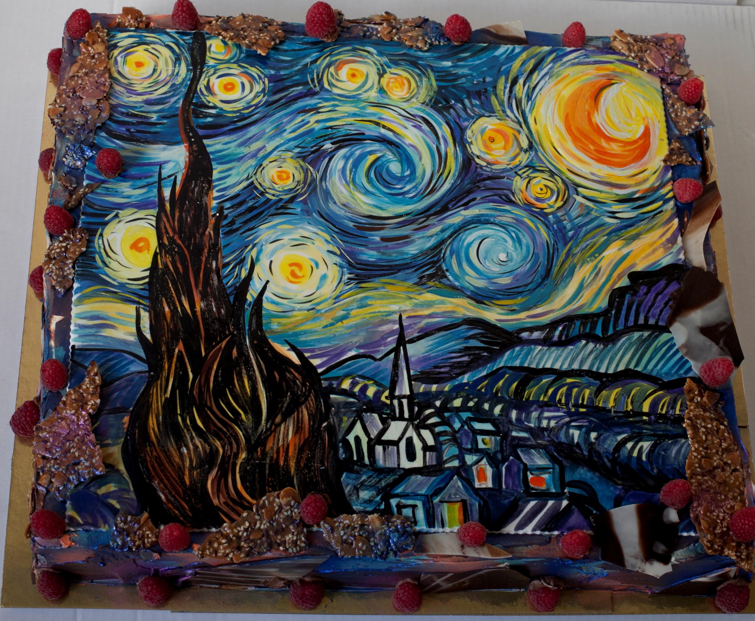 Торт «Звёздная ночь» Ван Гога ⋆ Авторская кондитерская «Морошка»